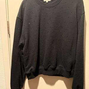 Good American Black Crewneck Sweater 1
